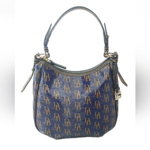 Dooney & Bourke DB75 Signature  Hobo Bag Purple & Brown Shoulder Bag